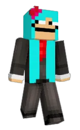 bright turquoise and manhattan Minecraft skin — Classic model