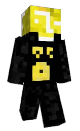 black and white Minecraft skin — Classic model — first worn by Baspopiggy