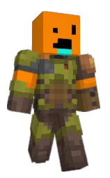flush orange and rock Minecraft skin — Classic model