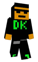 black and tangerine Minecraft skin — Classic model — first worn by DoriKinStarr