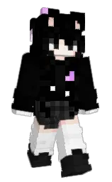 black and white Minecraft skin — Slim model — first worn by Lx1_