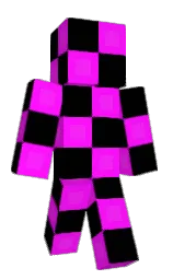 black and magenta / fuchsia Minecraft skin — Classic model