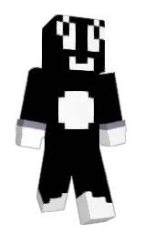 black and white Minecraft skin — Slim model