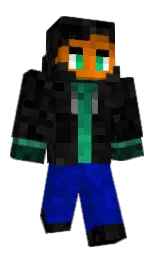 black and green pea Minecraft skin — Classic model — first worn by Crystal_Gamer