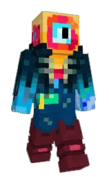 Bojlier's Minecraft skin wearing the Twisted cape