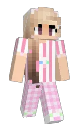 white and apricot peach Minecraft skin — Slim model — first worn by LovelyScarlett