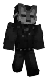 KapitanWolfi's Minecraft skin wearing the Menace cape