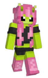 deep blush and black Minecraft skin — Classic model — first worn by Nyct0ph