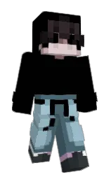 black and white Minecraft skin — Slim model — first worn by SL0W_P0KE