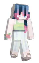 rose white and fair pink Minecraft skin — Slim model — first worn by Noyayaaa
