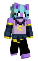 blue charcoal and black Minecraft skin — Slim model