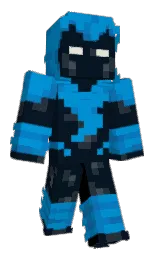 black pearl and cerulean Minecraft skin — Classic model — first worn by VoltageYTMc