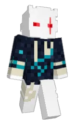 white and ebony Minecraft skin — Slim model — first worn by LeeryC