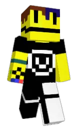black and yellow Minecraft skin — Classic model