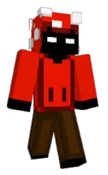 black and scarlet Minecraft skin — Classic model — first worn by foOlmaxim