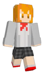 silver and orange peel Minecraft skin — Classic model