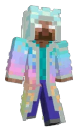 Minecraft-Skin in powder ash und hint of green — Modell: Schmal