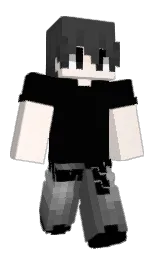 black and seashell peach Minecraft skin — Classic model — first worn by Alexandre_Petush