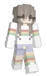 white and hint of red Minecraft skin — Slim model — first worn by xoLEXYox
