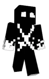 black and white Minecraft skin — Classic model — first worn by AsterZenith