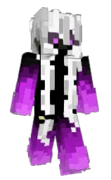 black and white Minecraft skin — Slim model — first worn by _Zorian