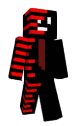 black and red Minecraft skin — Classic model — first worn by ZaitsuZoro