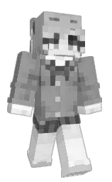 dusty gray and white Minecraft skin — Classic model — first worn by Abnormalitie