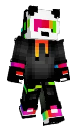 black and white Minecraft skin — Slim model — first worn by Killstreaks