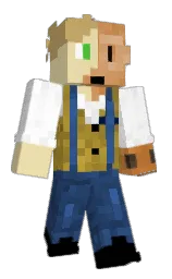 double colonial white and laser Minecraft skin — Classic model — first worn by RustyPancakesJR