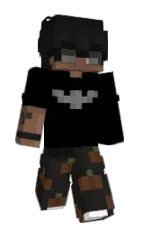 black and cod gray Minecraft skin — Slim model — first worn by Esckom