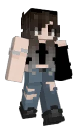 almond and black Minecraft skin — Classic model