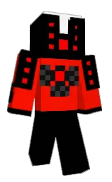 black and red Minecraft skin — Classic model — first worn by Diamond_Man11g