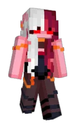 carnation pink and black Minecraft skin — Slim model — first worn by Araneoidea