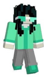 black and gray Minecraft skin — Classic model — first worn by NathanTheNath