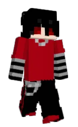 black and bright red Minecraft skin — Slim model — first worn by CalledDevil