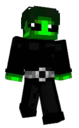 black and cod gray Minecraft skin — Classic model — first worn by CreativeWorker36