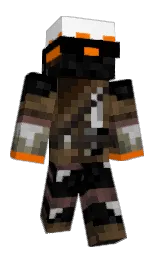 black and white Minecraft skin — Classic model — first worn by TheCakeMxn