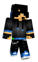 black and cod gray Minecraft skin — Classic model — first worn by Sapientem
