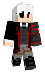 black and white Minecraft skin — Classic model
