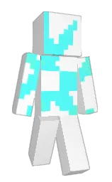 white and aquamarine Minecraft skin — Classic model
