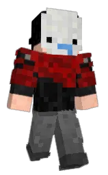 black and cod gray Minecraft skin — Classic model — first worn by ZaggTM24