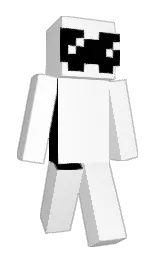 white and black Minecraft skin — Classic model