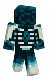 black pearl and teal blue Minecraft skin — Classic model — first worn by IsakReal