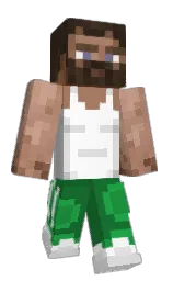 black and white Minecraft skin — Classic model — first worn by Netbek