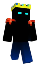 black and blue charcoal Minecraft skin — Classic model — first worn by Builder_boy7