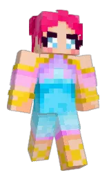 apricot peach and hit pink Minecraft skin — Classic model — first worn by SabiSunni