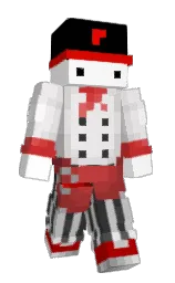 white and black Minecraft skin — Slim model — first worn by derpishhh