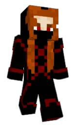 black and fire Minecraft skin — Classic model — first worn by Imhuman1234