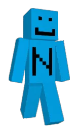 cerulean and black Minecraft skin — Slim model