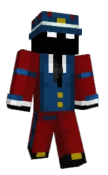 dark burgundy and black Minecraft skin — Classic model — first worn by Demiz7410